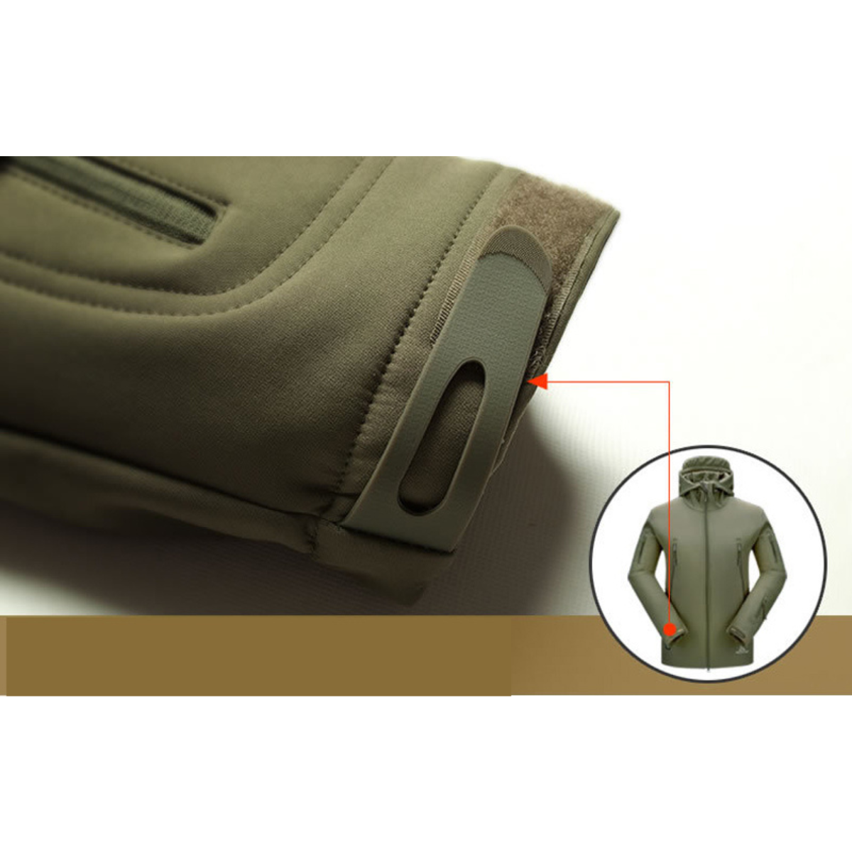 Wasserdichte Militärjacke mit Kapuze Dawson