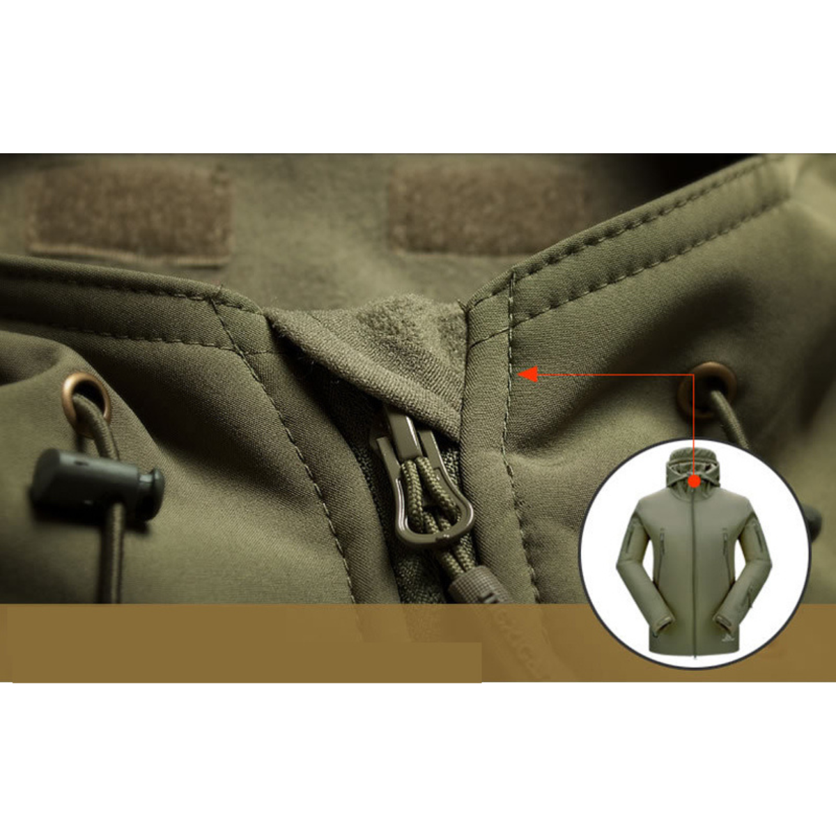 Wasserdichte Militärjacke mit Kapuze Dawson