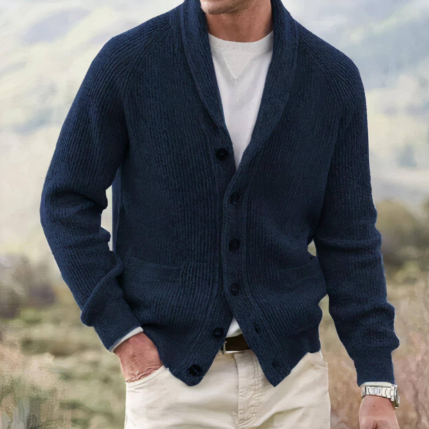 Männer Strickjacke im klassischen Vintage Design Denzel