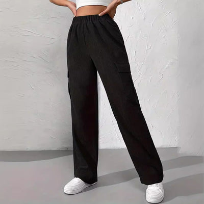 Heli | Herbst und Winter neue elastische Taille Cargo-Hosen Kord