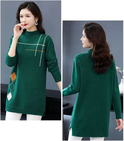 Blue | Damen Pullover Pullover High-End Casual Strickkleid