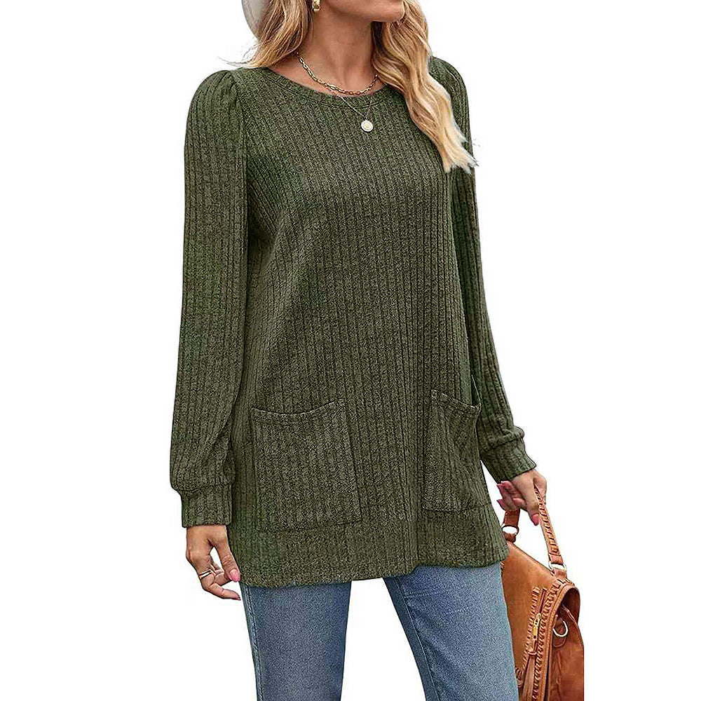 Poppy |  Herbst und Winter neue halblange Pullover Kleid Frau