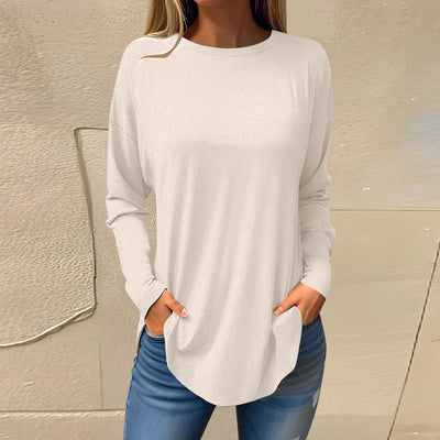 Celia | Einfache Hemden mit Rundhalsausschnitt und Langarmpullover