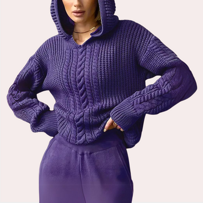 Modischer Pullover mit Kapuze für Damen