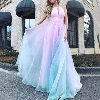 Ellie- Damen Langes Tüllkleid mit fließendem Rock