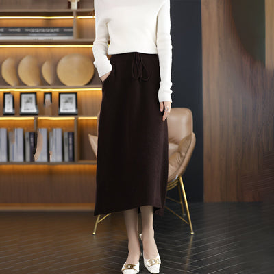 Siobhan | Wolle Herbst und Winter Retro Foreign Style langer Rock für Frau