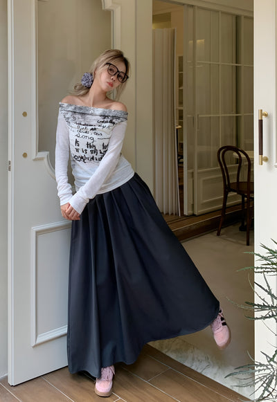 Vivian | Retro Langer Faltenrock für Frauen