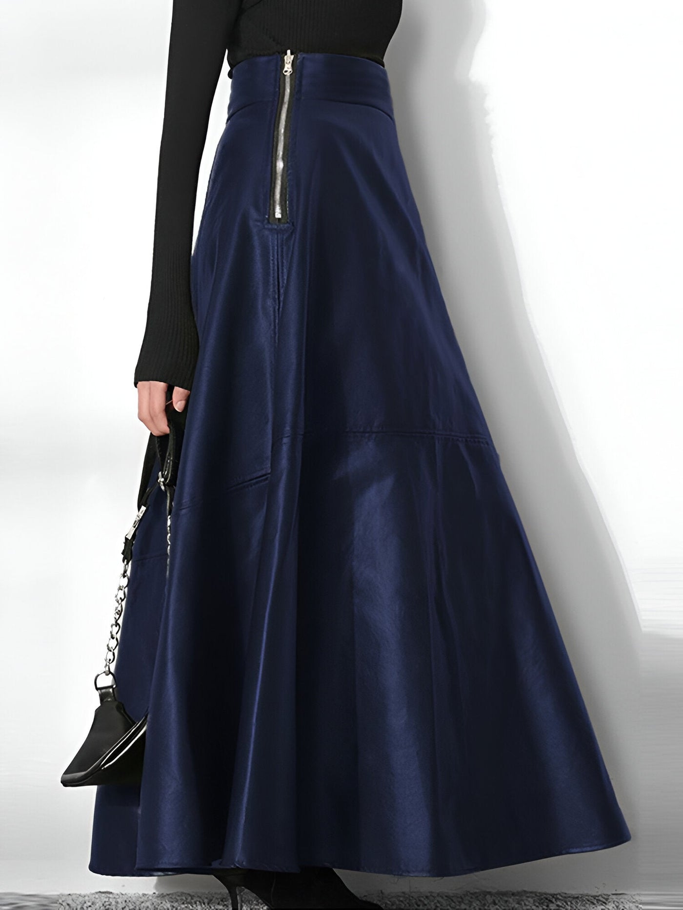 Clarice | Eleganter PU-Leder Maxi-Rock