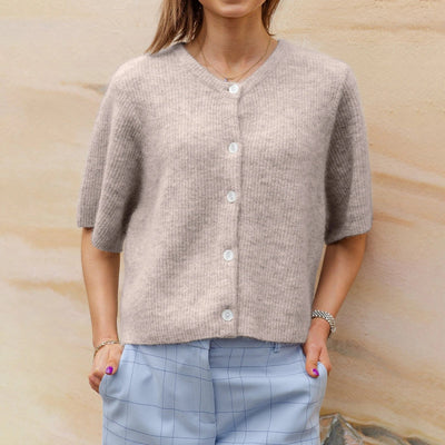 Mikai | Rundhalsausschnitt Kurzarm-Strickjacke Streetwear