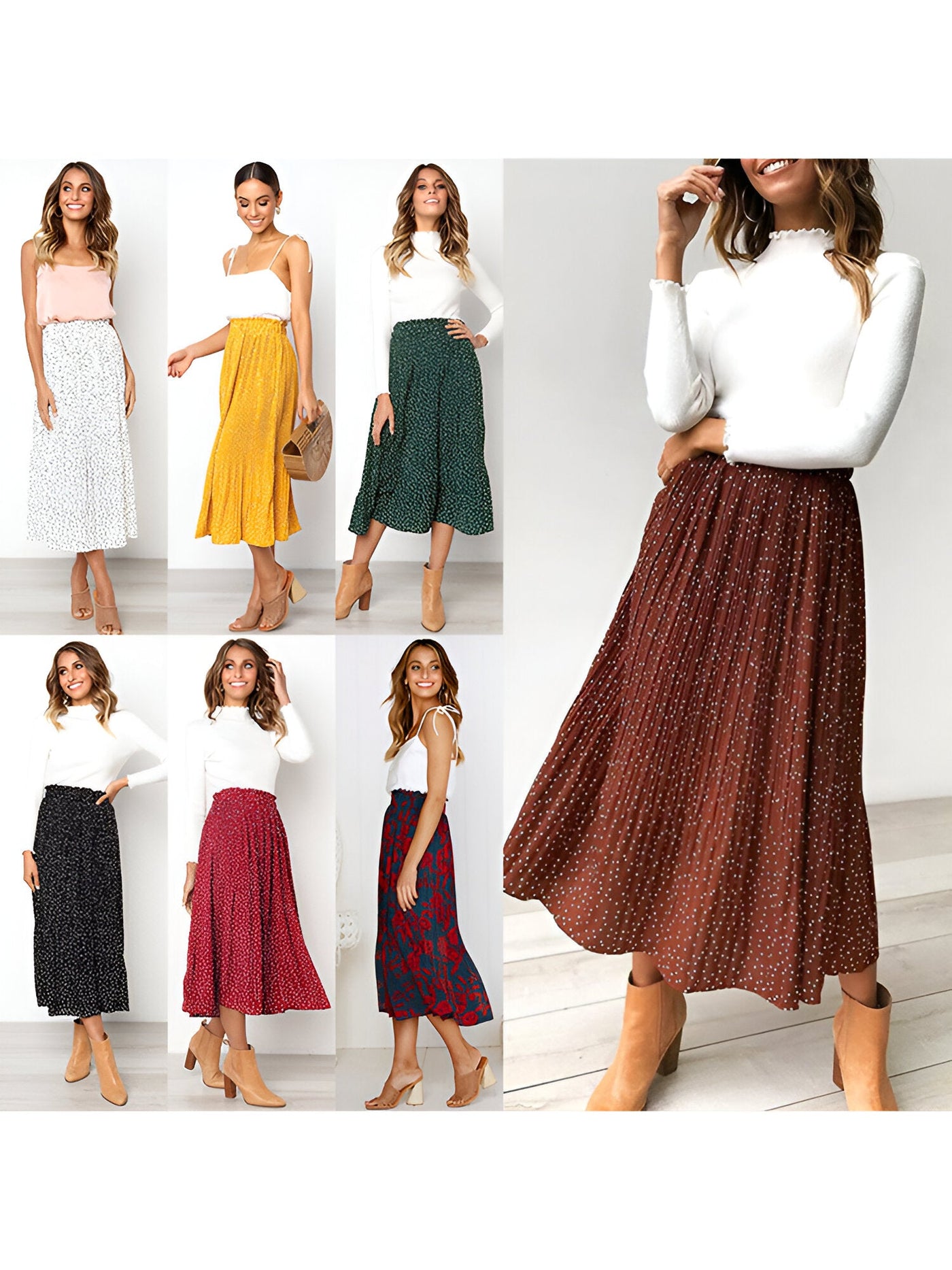 Yasmin |Print Plissee-Midirock für Frauen