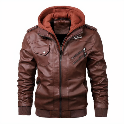 Herren Kunstleder Motorradjacke Grant