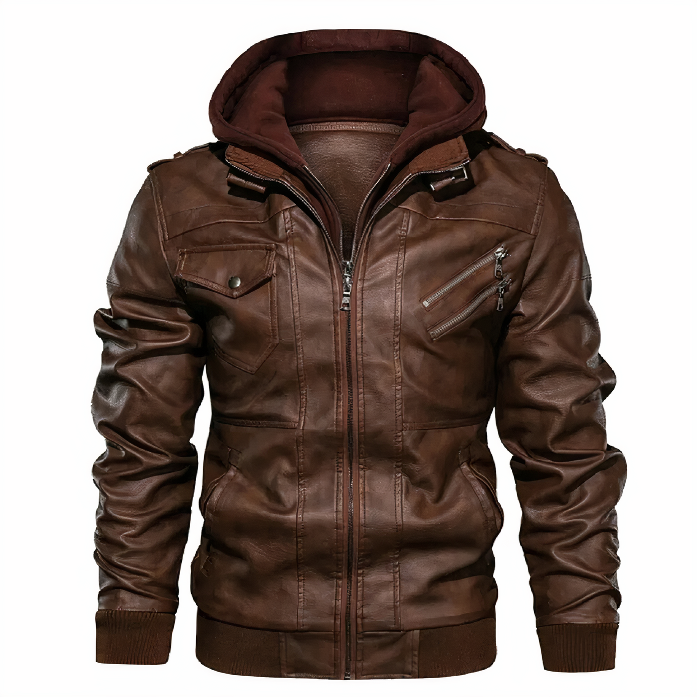 Herren Kunstleder Motorradjacke Grant