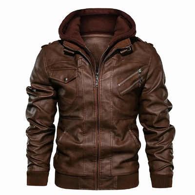 Herren Kunstleder Motorradjacke Grant