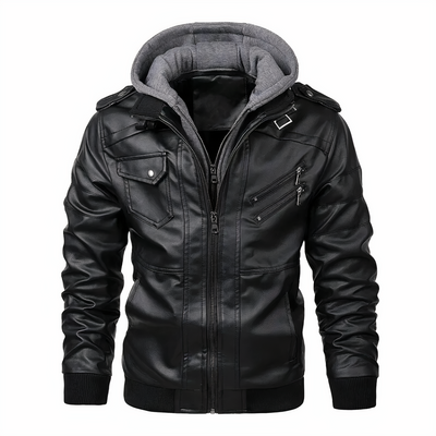 Herren Kunstleder Motorradjacke Grant