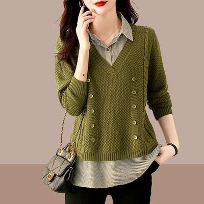 Anden | Zweiteiliger Strickpullover für Frauen