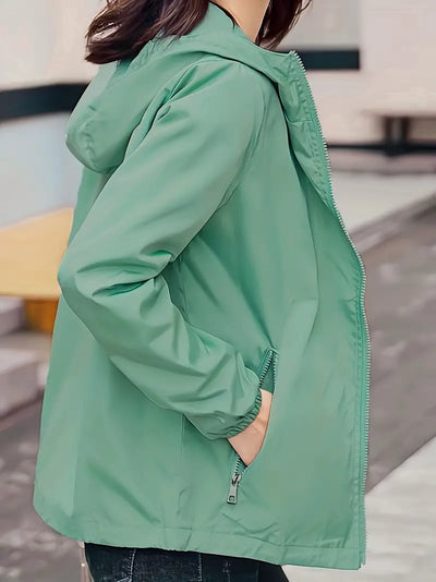Winddichte Jacke mit Kapuze für Damen