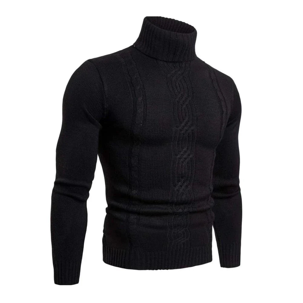 Baumwoll Rollkragenpullover mit Zopfmuster Lucian