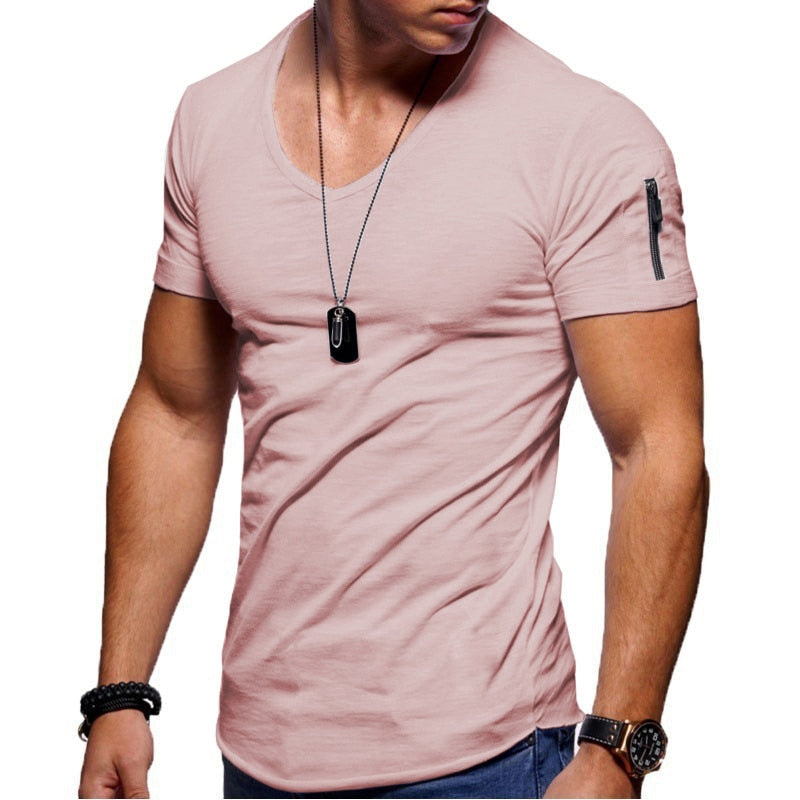 Herren Muscle T Shirt mit V Ausschnitt Shaun