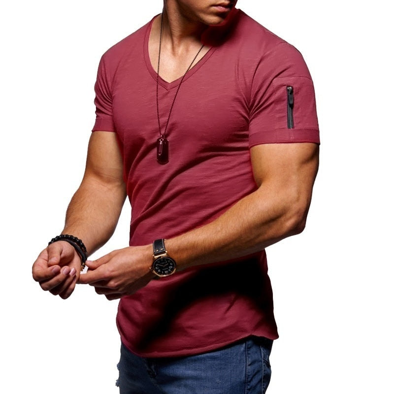Herren Muscle T Shirt mit V Ausschnitt Shaun