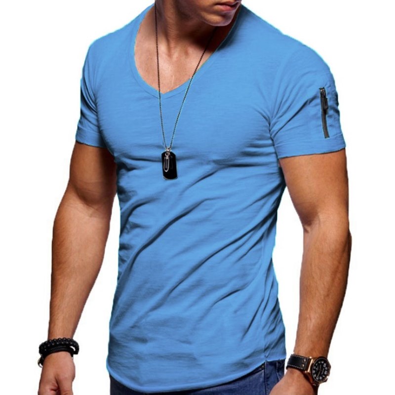 Herren Muscle T Shirt mit V Ausschnitt Shaun