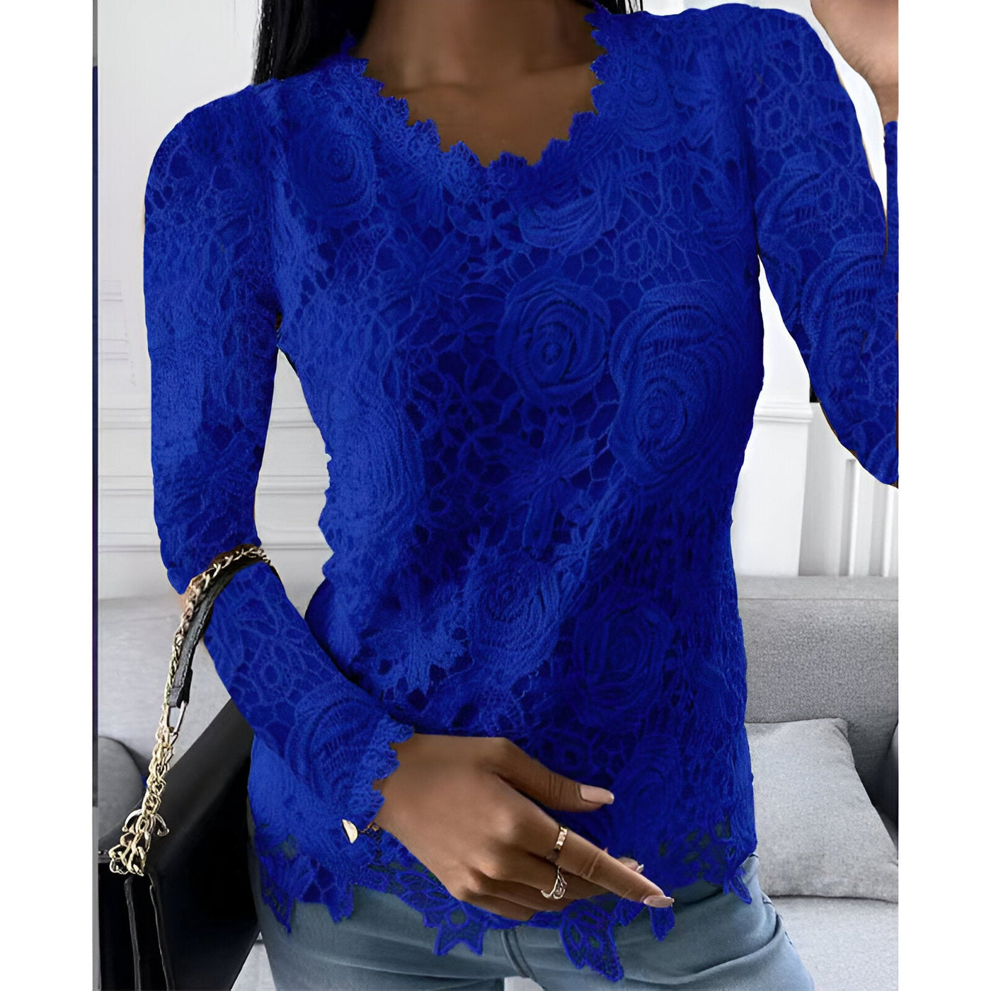 Ariana | Elegante Spitzen-Bluse mit langen Ärmeln