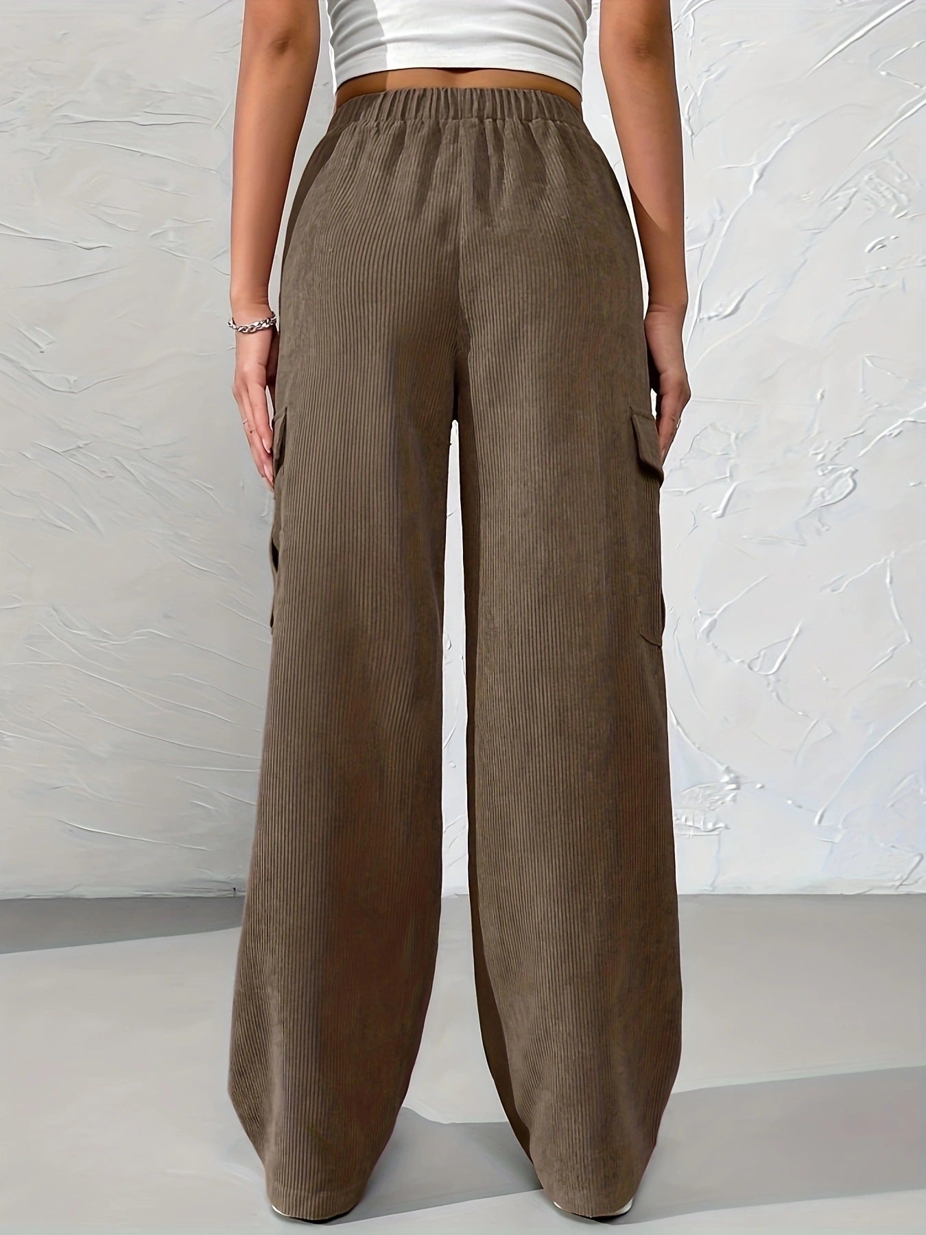 Heli | Herbst und Winter neue elastische Taille Cargo-Hosen Kord