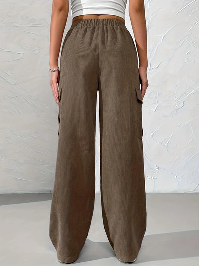 Heli | Herbst und Winter neue elastische Taille Cargo-Hosen Kord