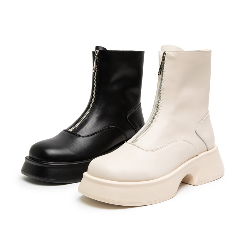 Andrea | Damen Leder Mode Winterstiefel