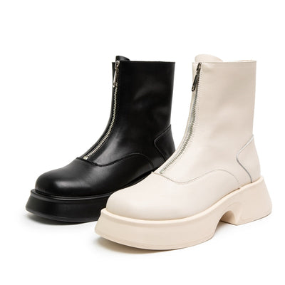 Andrea | Damen Leder Mode Winterstiefel