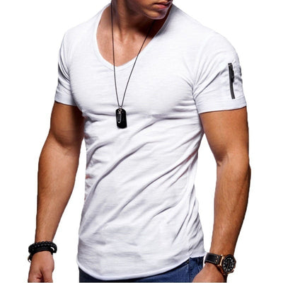 Herren Muscle T Shirt mit V Ausschnitt Shaun