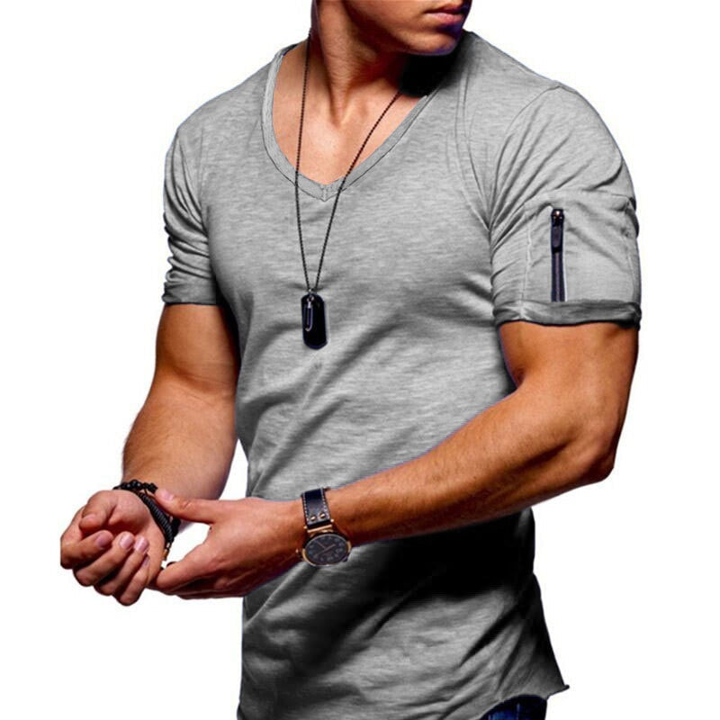 Herren Muscle T Shirt mit V Ausschnitt Shaun