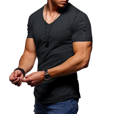 Herren Muscle T Shirt mit V Ausschnitt Shaun