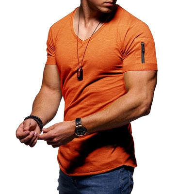 Herren Muscle T Shirt mit V Ausschnitt Shaun