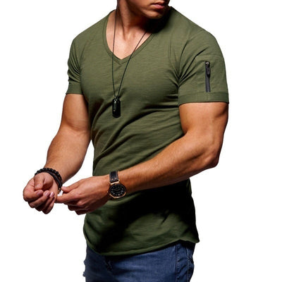 Herren Muscle T Shirt mit V Ausschnitt Shaun
