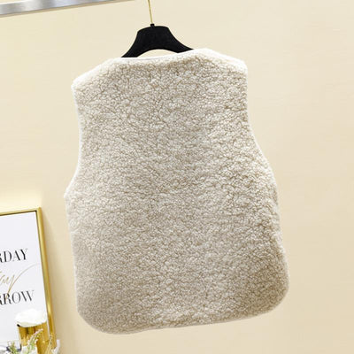 Soren | Frauen Knoten Weste Lamm Haar Winter ärmellose Mantel Jacken