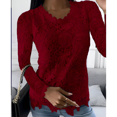 Ariana | Elegante Spitzen-Bluse mit langen Ärmeln