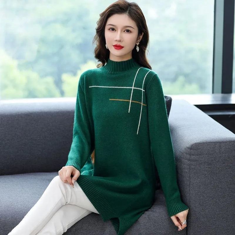 Blue | Damen Pullover Pullover High-End Casual Strickkleid