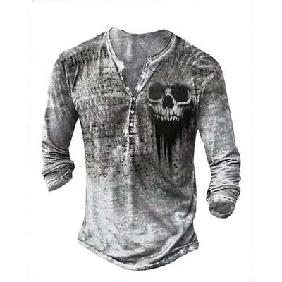 Klassisches Langarmhemd mit Retro Totenkopf-Design Beni