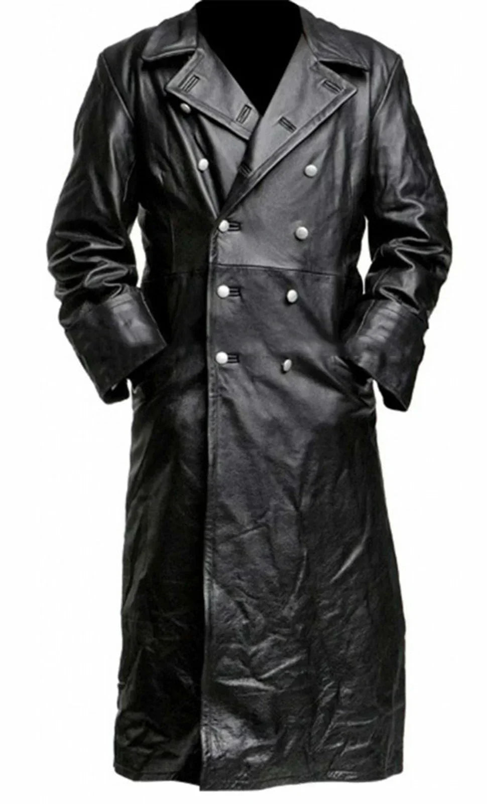 Klassischer Leder Trenchcoat für Herren Jari