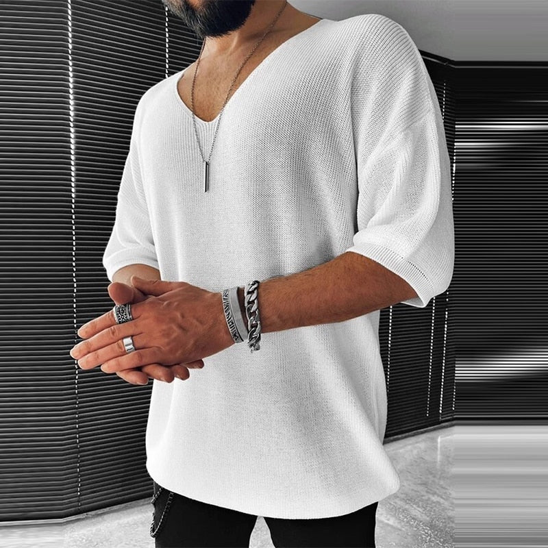 Felix Herren Sommerhemd aus Strickmaterial
