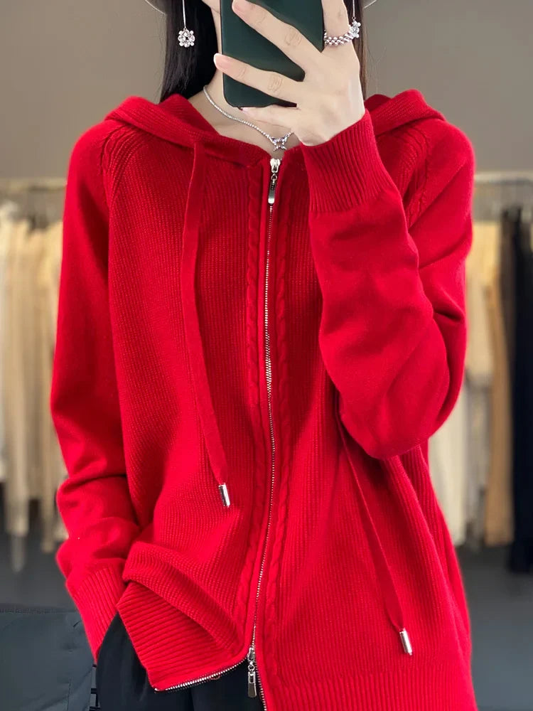 Aleka | Luxuriöser Kapuzen-Cardigan