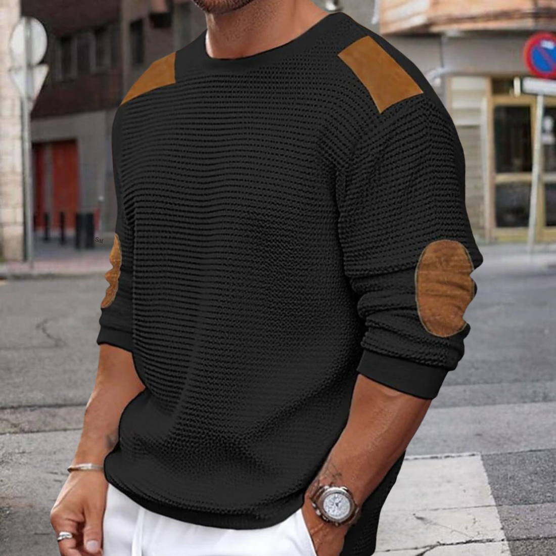 Patchwork Strickpullover für Herren Ian