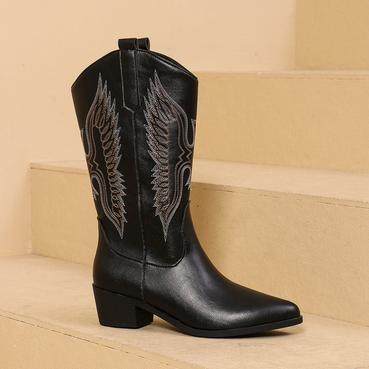 Noël | Cowgirl Hohe Kniestiefel 2024 Neuer Trend Keilabsätze