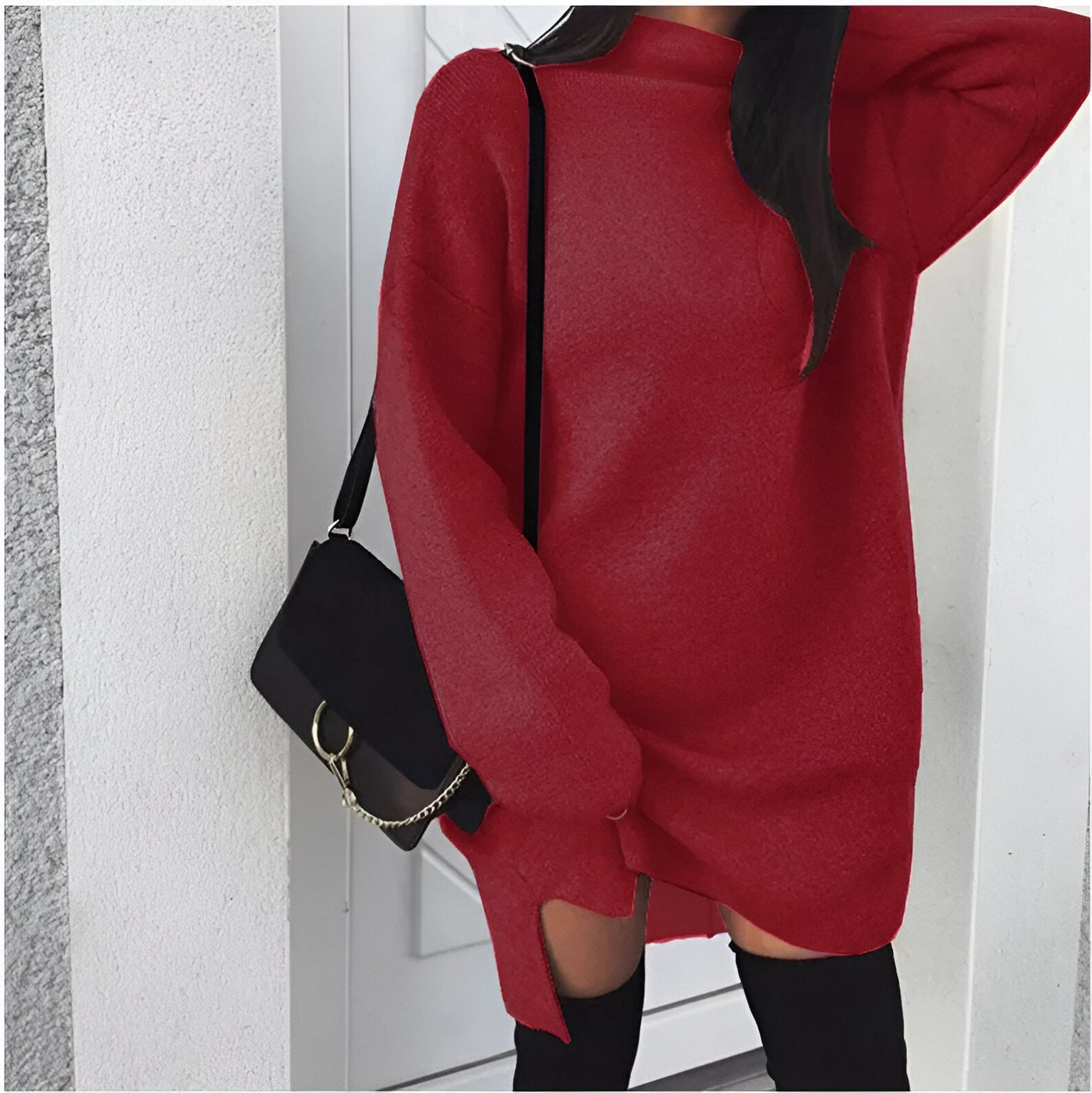 Saskia |  Herbst Oversized Rollkragenkleid