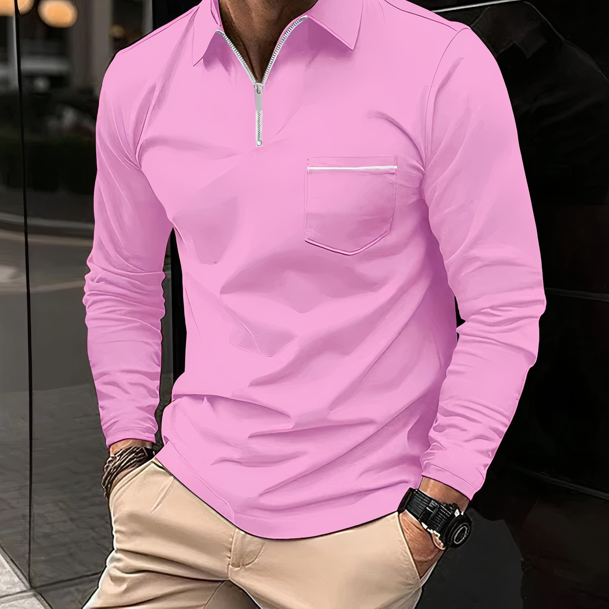 Langarm Poloshirt Jarvis