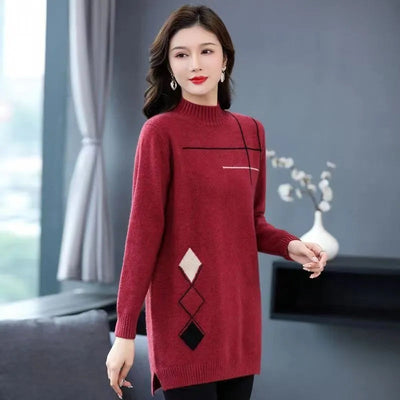 Blue | Damen Pullover Pullover High-End Casual Strickkleid