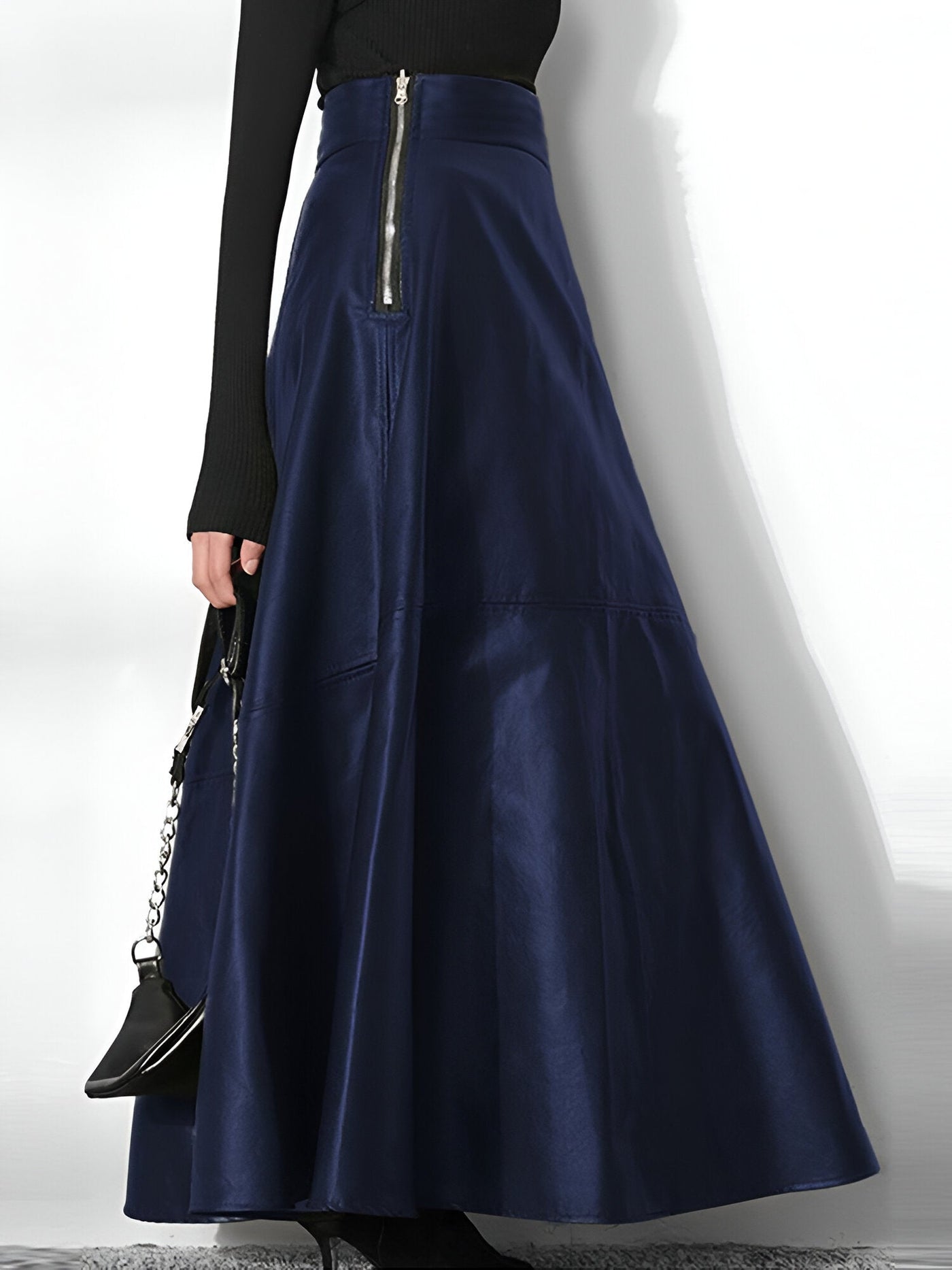 Clarice | Eleganter PU-Leder Maxi-Rock
