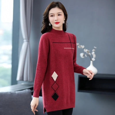 Blue | Damen Pullover Pullover High-End Casual Strickkleid