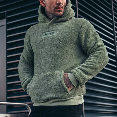 Langärmeliger Plüsch Kapuzenpullover für Herren Louis