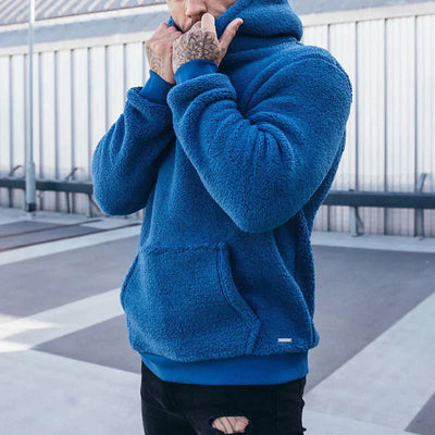 Langärmeliger Plüsch Kapuzenpullover für Herren Louis